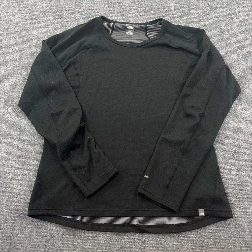 The North Face Long Sleeve Shirt Large Black Base Layer FlashDry Mens